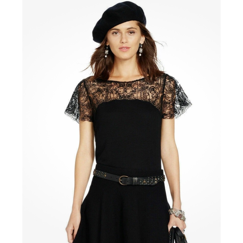 POLO RALPH LAUREN Black Viscose Top
